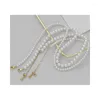 Łańcuchy francuski elegancki naszyjnik perłowy dla kobiet