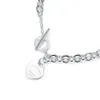 T Necklace Women's Thick Chain Fashion Jewelry Heart-shaped Pendant