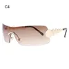 Lunettes de soleil mode lunettes sans monture 2000'S nuances Y2K lunettes de soleil enveloppantes pour hommes femmes