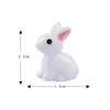 Tuindecoraties 4/10 stcs Mini Easter Decoration Miniatuur Hare Animal Figurine Resin Craft Craft Diy Accessoires