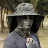 Wide Brim Hats Summer Men Shawl Bucket Hat Large Face Neck Protection Sun Cap Outdoor Breathable Quick Drying Fishing Jungle Hunting