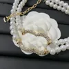 Collar Moda Mujer Collares de diseño Gargantilla chapada en oro L-letra Colgante Cadena de cuero de imitación Joyería de boda
