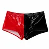 Underbyxor sexiga shinny glansiga pvc lapptäcken boxare shorts blixtlås gren trosor sex gay män fetischwear ingen speciell lukt plus size s-5xl