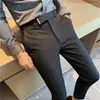 Męskie garnitury Men Striped Pants 2023 Spring Business swobodna elastyczność mody Slim Dress Streetwear Ubrania Spodnie