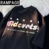 T-Shirt Femme Harajuku Couleur Meteor Stars Imprimer Coton T-shirts Hip Hop Kawaii T-shirt Graphique Femmes Couples Surdimensionné Top Été Lâche Casual 230418