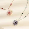 Kedjor stil modeklänning blomma halsband sterling silver rosguld färg kvinnors bröllop engagemang smycken gåva