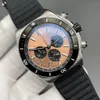 Montres Men 44 mm Super Chronomat Blue Cador Watch Quartz ChronoGRAPG Date Men Watch Rubber Strap Mens Horaire Haute qualité