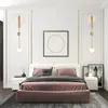 Lámpara de pared nórdica moderna decoración minimalista luz sala de estar reloj de noche Loft escaleras maquillaje tocador iluminación Interior de la casa