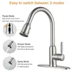 Kitchen Faucets Stainless Steel Faucet Single-hole Pull-out 360-degree Adjustable And Cold Water Sink Mixing