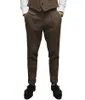 Abiti da uomo Pantaloni da uomo di alta qualità a spina di pesce Slim Fit Pantaloni con orlo solido Pantaloni di lana per uomo Abito da sposa per feste Groomsmen Suit