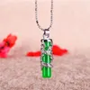 Pendentif Colliers Naturel Vert Jade Dragon Pilier 925 Argent Nelace Sculpté Charme Bijoux Accessoires De Mode Amulette Pour Hommes Femmes Cadeaux