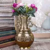 Wazony Vintage Dom Home Dekor Antique Floral Raźń Metal Wazon Luksusowy komputer stacjonarny