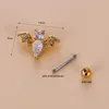 Stud Earrings Stainless Steel Zircon Flower Cross Ear Piercing For Women Exquisite Cartilage Girl Jewelry