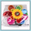 Décorations De Jardin Rainbow Pinwheels Tournesol Whirligig Wind Spinner Grand Moulin À Vent Jouets Pour Cour Pelouse Art Décor Bébé Enfants Jouet Drop Dhrmb