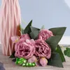 Fiori decorativi 32 cm Real Touch Seta artificiale Testa di rosa Primavera Decorazione domestica Ghirlanda Scrapbook Craft Fai da te Festa di nozze Falso