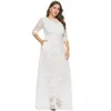 プラスサイズのドレス2021秋のパーティードレス4xl 5xl 6xl Caftan Womensフォーマルな大きなゆるい白いレースWedding227K