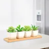 Fioriere 1pc Vassoio di bambù in legno Succulente Supporto per cactus Vaso Semplice Elegan Design Decorazioni per la casa Pianta Piattino per fiori Forma rettangolare