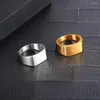 Wedding Rings Solid Polished Stainless Steel Biker For Men Women Ideal Gift Dad & Boyfriend