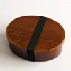 Set di stoviglie Contenitore per il pranzo in legno Contenitore per sushi monostrato portatile Bento per set di impiegati per studenti