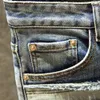 Jeans masculinos jeans jeans jeans straight wast hole Europe e americana clássica calça velha pantalones hombre y2k streetwear cargo 230419