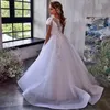 Kız Elbiseler Düğün Aplikler için İlk Cemaat Elbise Çiçek Beyaz Tül Dantel Sevimli Boncuk Balonu Bebek Doğum Günü