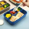 Dijkartikelen sets vier grid plastic lunchbox student volwassen lunchbox Japanse verzegelde magnetron oven verwarming