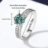 Pierścionki ślubne S925 Srebrny klasyczny kolorowy element pierścionka Blue Green Fashion Party 231118