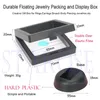 Jewelry Pouches Creative 7x7x2cm Elastic Film Hard Black Plastic Box For Luxury Floating Display Birthday Party Gift Boxes Packaging