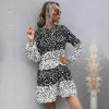 Casual Dresses Women French Chiffon Polka Dot Long Sleeve Dress 2023 Fall Winter Female Round Neck Black And White Loose