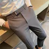 Hommes costumes hommes rayé costume pantalon 2023 printemps affaires décontracté mode élasticité mince robe Streetwear vêtements pantalon