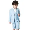 Costumes pour hommes Blazers Arrivée Garçons Tenue Bleu clair Costumes de mariage pour enfants / Ensemble 3 pièces sur mesure Slim Fit / Vêtements de bal d'anniversaire (Veste Pantalon