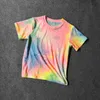 Koszulki Dziewczynki T-shirt jasne fluorescencyjne topy Koszula Summer dzieci swobodne miękkie wygodne koszuli do dziewczynki ubrania