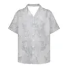 Camisas casuais masculinas estilo europeu Vintage Luxo Rococo Padrão Hawaiian Men Summer Summer Manuve Blogues Top top solto Camisa