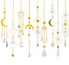 Decorative Crystal Wind Chime Moon Sun Catcher Diamond Prisms Pendant Dream Catcher Rainbow Chaser Hanging Drop Home Garden Decor 8223304