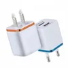 Duale USB-Anschlüsse 2,1 A Ladegeräte US AC Home Travel Wandladegerät Netzteilstecker für iPhone 12 13 14 Samsung Galaxy S20 S22 S23 S8 S10 HTC-Telefon-Ladegeräte