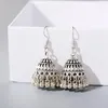 أقراط التدوير الرجعية بوليوود كوندان Jhumka Jhumki Drop للنساء الذهبي لون الجرس الشرانق حلق الغجر المجوهرات