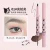 Ögonbrynsförstärkare Flortte Flower Loria Hållbar vattentät nybörjare Double-End-Blad Eyebrow Pencil Dyed Eyebrow Cream 231118