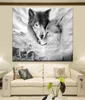 Leinwand Malerei Wand Poster und Drucke Schwarz Weiß Wolf Wand Kunst Bilder Für Wohnzimmer Dekoration Esszimmer Restaurant el Home3314521