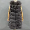 Piel de mujer Faux MISSJANEFUR Chaleco real Mujer Moda larga Abrigo sin mangas cálido Tallas grandes Gilet Invierno Mujer prendas de vestir exteriores 231118