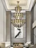 Pendant Lamps Large House Chandelier Living Room Lamp El Lobby Simple Post-Modern Staircase High Quality K9 Bright Crystal ChandelierPendant