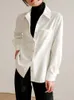 Damen Blusen Mode Damen Bluse Langarm Umlegeknöpfe Weiße Hemden Chic Strukturiert Dick Frühling Herbst Büro Damen Tops