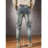 Jeans pour hommes vêtements pour hommes 2023 Style bleu droit grand auto-culture Vintage confortable crayon pantalon femmes automne et hiver