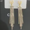 Charm Women Dangle Earrings 18k Gold Plated Chain Pendant Earrings Luxury Brand Love Jewelry Designer Diamond Earrings Family Gift Jewelry Wholesale