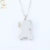 Hiphop Crystal Cartoon Teddy Bear Bow isade ut Sier Gold Finish VVS Moissanite Diamond Pendant For Women