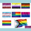 Banner Flaggen Gay Pride Regenbogen Transgender Panual Party 5 x 3 Ft Polyester 8 Designs Tropfenlieferung Hausgarten Festliche Lieferungen Dhdqs