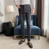 Męskie garnitury Men Striped Pants 2023 Spring Business swobodna elastyczność mody Slim Dress Streetwear Ubrania Spodnie