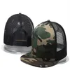 Boş örgü camo beyzbol kapakları toptan yaz tarzı ayarlanabilir snapback şapkalar erkekler için moda spor hip hop kemik