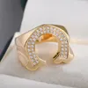 14K gouden letter Moissanite Diamond Ring 925 Sterling Silver Engagement Wedding Band Ringen voor dames bruidsjuwelen