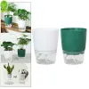 Self Watering Plant Pot Transparent Plastic Double-layer Automatic Suction Basin Lazy Potted African Violet Pots