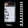 False Nails Acrylic Nail Tips Plum Blossom 500pcs/bag Arts Half Cover White Crescent Shape Short Fake